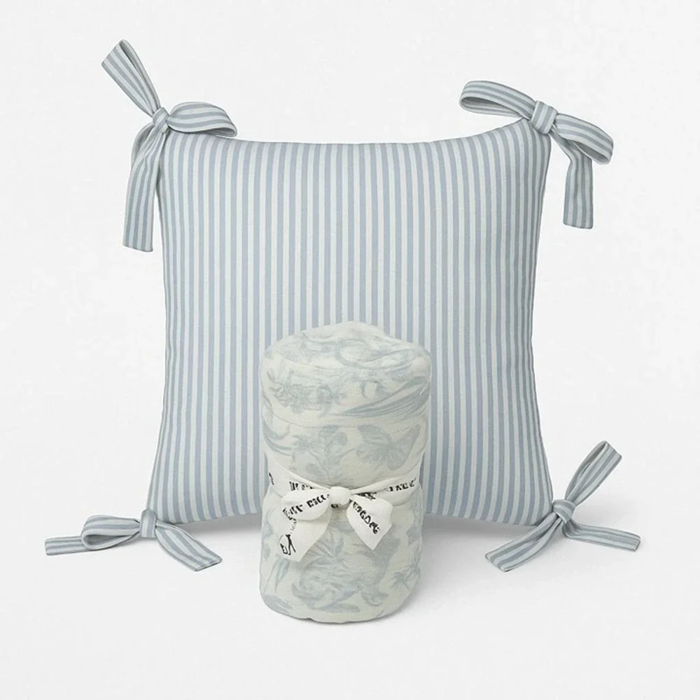 My Texas House Blue Toile Bunny Polyester Muslin‎ Easter Throw, Spring 2025